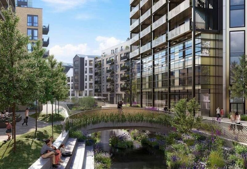 Wandsworth Mills New Build Development Artists impression of the proposed Wandsworth Mills development on the River Wandle