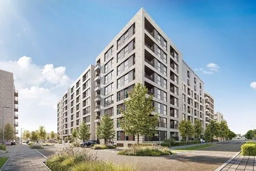 A computer generated image of what the King George's Gate new build development will look like