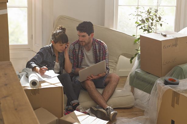 Young people buying a house